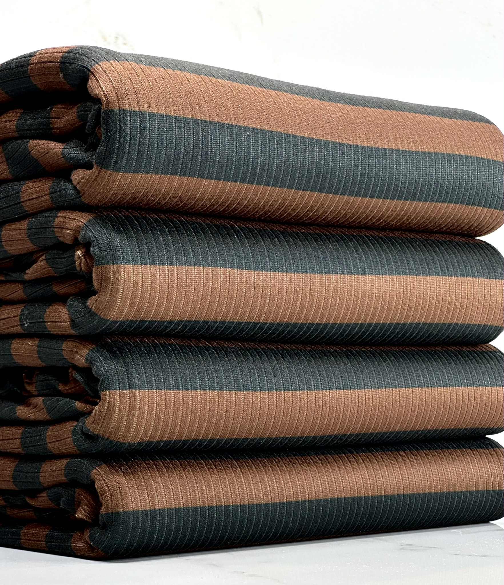 (4X2 RIB) BLACK AND BROWN STRIPES(4)