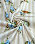 (4X2 YUMMY RIB) MEDIUM BUNNIES WITH CARROTS ON TAN STRIPES (1)