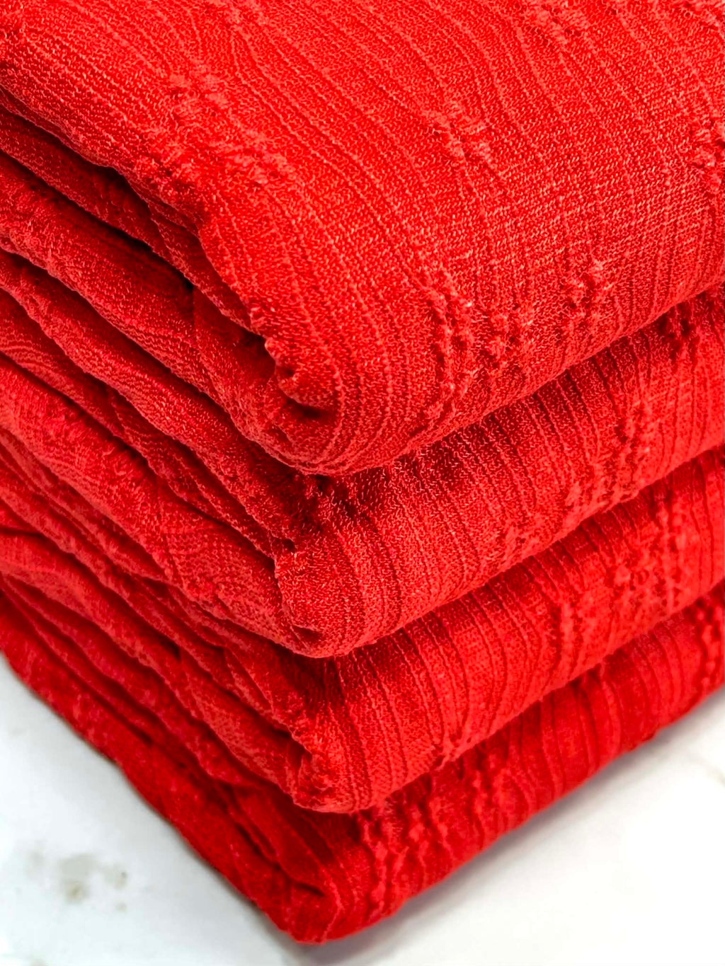 (LACE) 3D RED FLOWER PATTERN