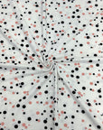 (DBP) PINK AND BLACK POLKA DOTS ON OFF WHITE