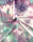 (FRENCH TERRY) PURPLE, PINK, AND AQUA TIE DYE