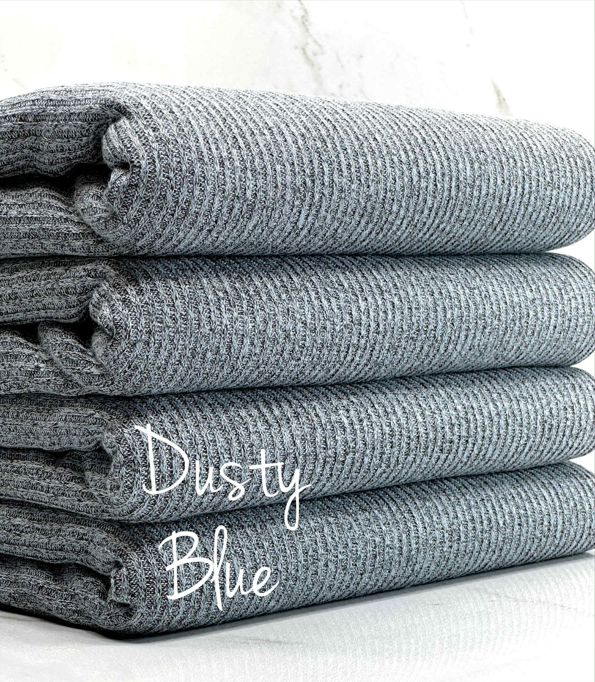 (CASHMERE SWEATER RIB) DUSTY BLUE