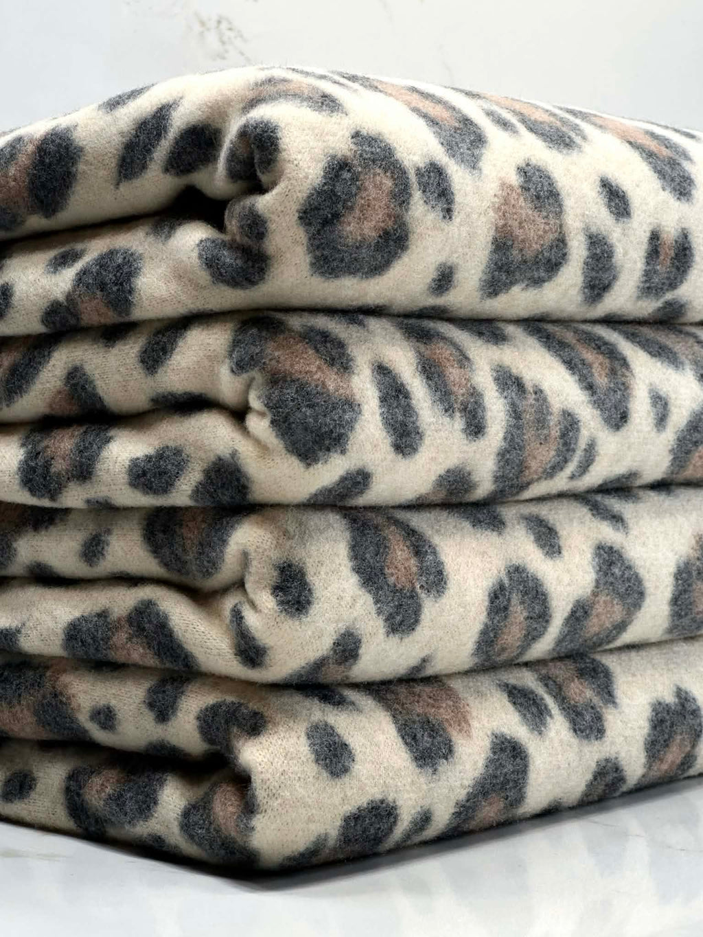 (BRUSHED SWEATER KNIT) BLACK AND BROWN CHEETAH ON CREAM