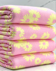 (SWEATER KNIT) YELLOW DAISIES ON PINK