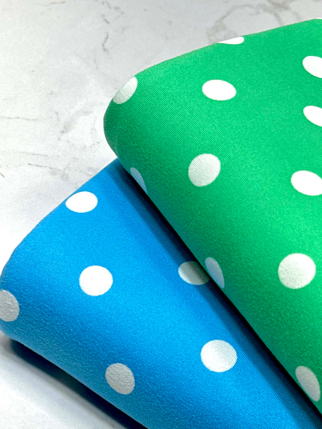 (DBP) OFF WHITE POLKA DOTS ON SEA GREEN