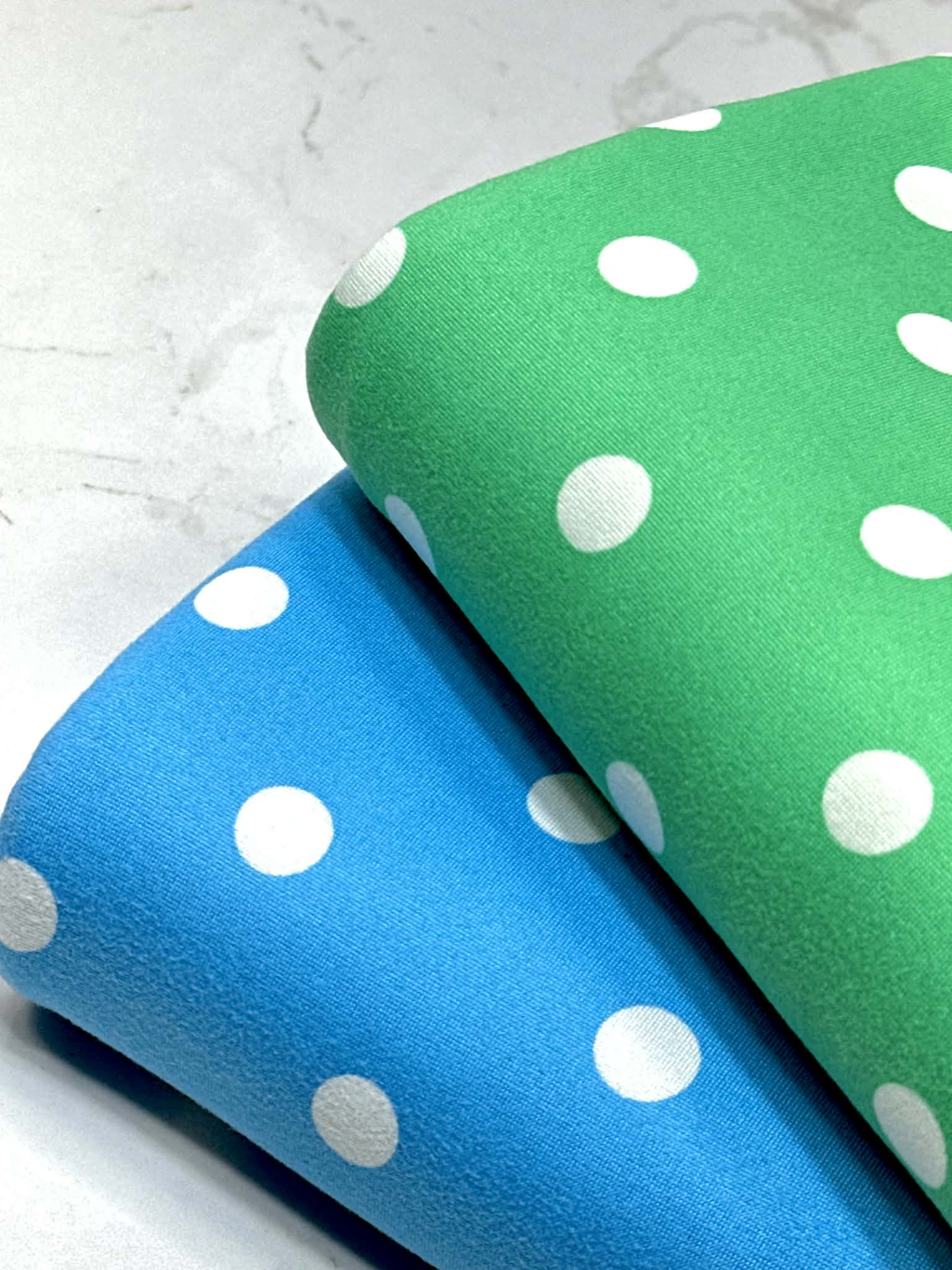 (DBP) OFF WHITE POLKA DOTS ON SEA GREEN