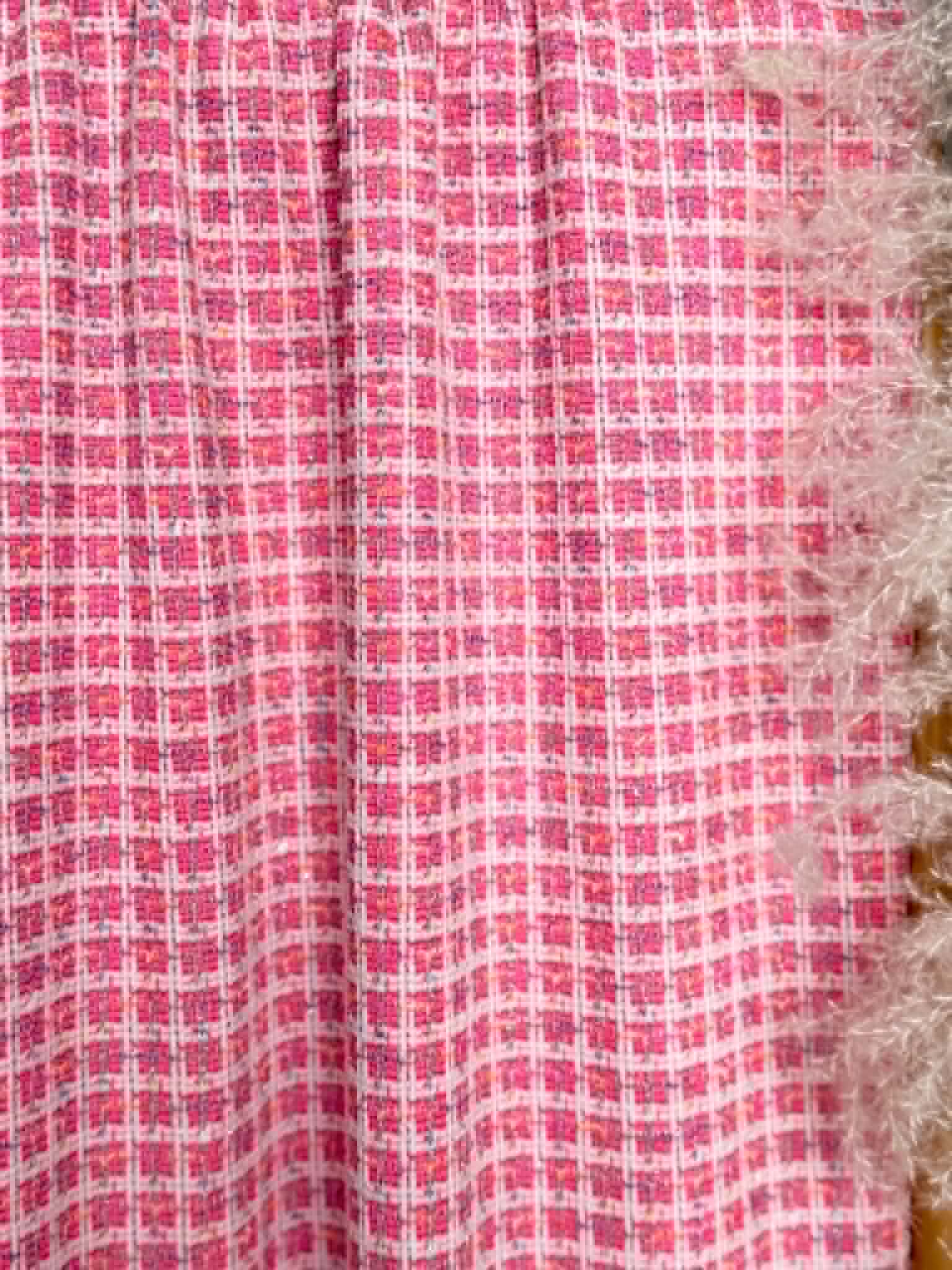 (LUREX JACQUARD KNIT) PINK MULTICOLOR PLAID