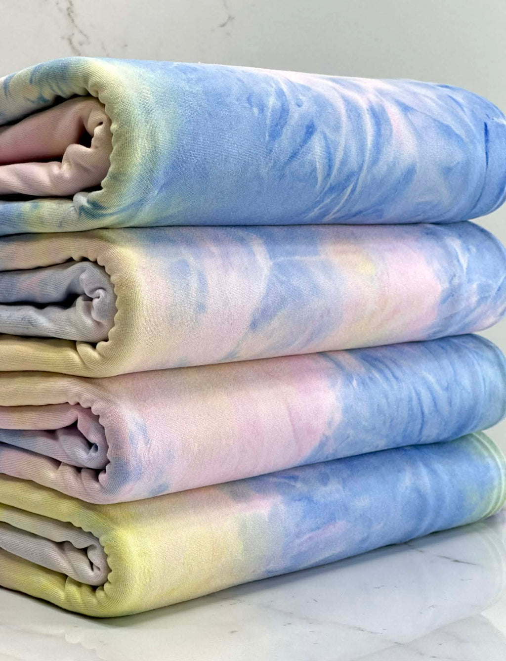(DBP) YELLOW, BLUE AND SOFT PINK TIE DYE