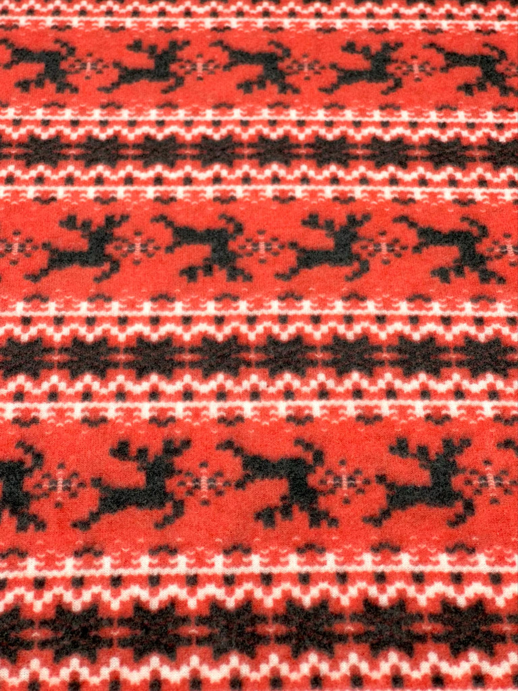 (BRUSHED SWEATER KNIT) BLACK REINDEERS ON RED