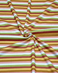 (4X2 RIB) PINK, LIGHT MUSTARD AND GREEN STRIPES