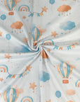 (DBP) HOT AIR BALLOONS AND CLOUDS ON LIGHT BLUE