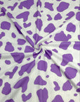 (YUMMY RIB) LAVENDER COW PRINT ON OFF WHITE