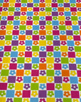 (4X2 YUMMY RIB) BRIGHT COLORFUL FLOWERS AND CHECKERED PATTERN