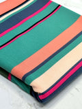 (BABY RIB) TURQUOISE, PEACH, NAVY, PINK, BLACK AND OLIVE STRIPES (2)
