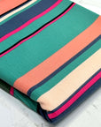 (BABY RIB) TURQUOISE, PEACH, NAVY, PINK, BLACK AND OLIVE STRIPES