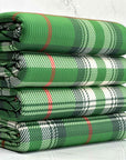 (4X2 RIB) GREEN, RED, AND OFF WHITE PLAID