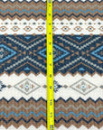 (WAFFLE) LIGHT BROWN, BLUE, CREAM, AND BLACK AZTEC PATTERN