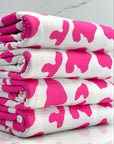 (DBP) FUSCHIA COW PRINT ON OFF WHITE