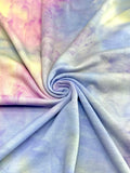 (FRENCH TERRY) BLUE, YELLOW AND PURPLE TIE DYE (1)