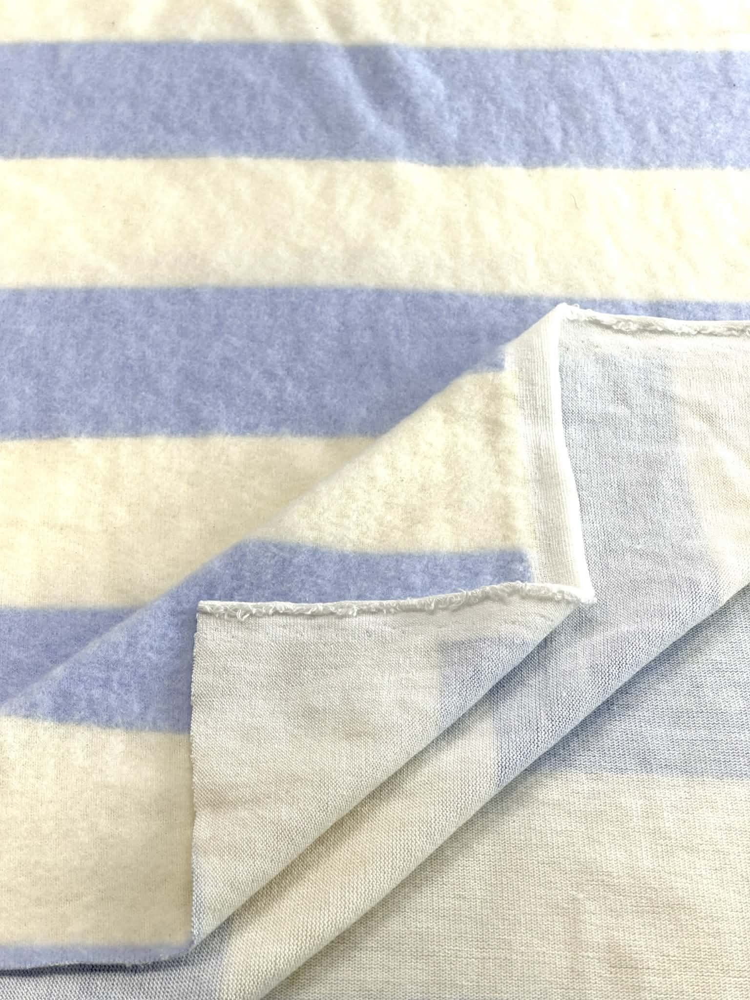 (BRUSHED SWEATER KNIT) LIGHT YELLOW AND BLUE MEDIUM STRIPES