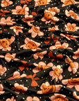 (OAKLEY) ORANGE PUMPKIN FLOWERS AND BOWS ON DARK BROWN