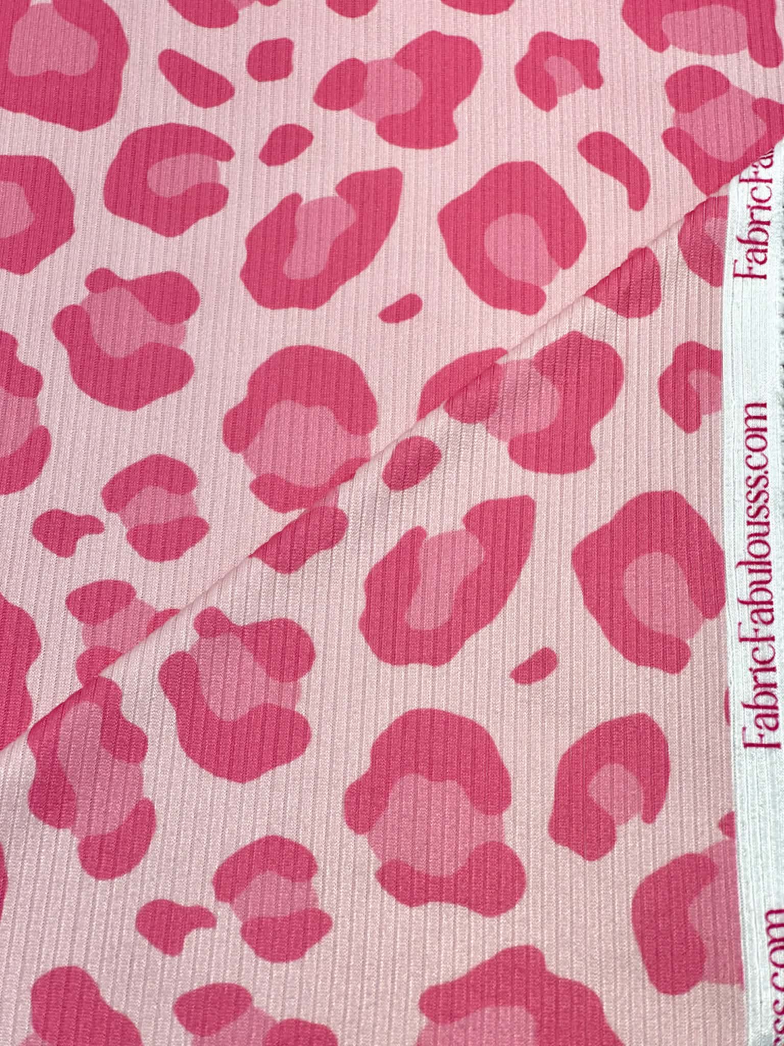 (4X2 YUMMY RIB) PINK CHEETAH ON LIGHT PINK
