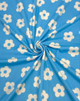 (DBP) SMALL OFF WHITE DAISIES ON OCEAN BLUE