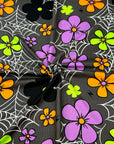 (SWEATER KNIT/ OAKLEY) COLORFUL FLOWERS AND SPIDERWEB ON CHARCOAL