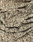 (MESH) BLACK GLITTER DIAMOND PATTERN ON TAN