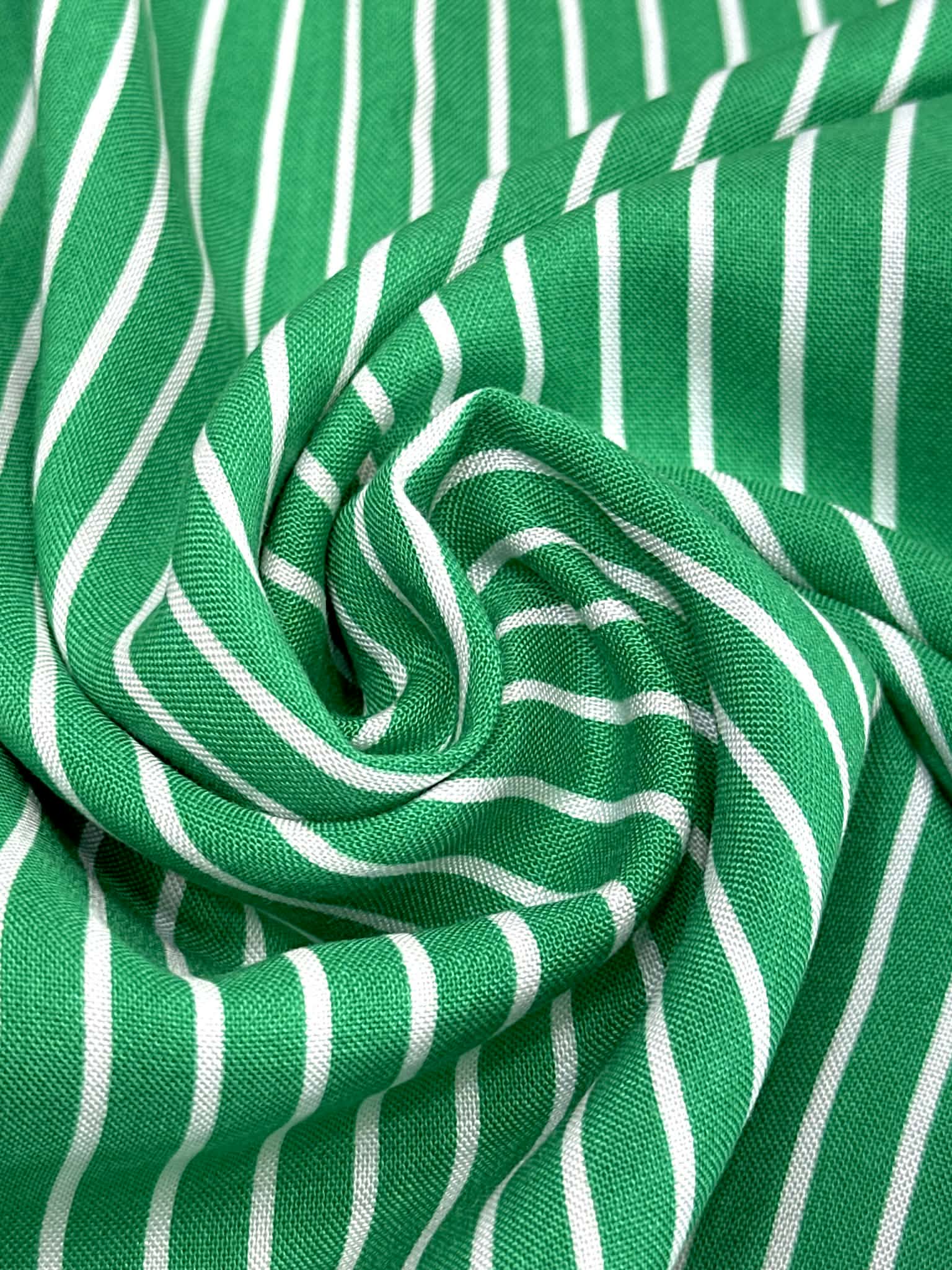 (WOVEN) THIN OFF WHITE STRIPES ON GREEN