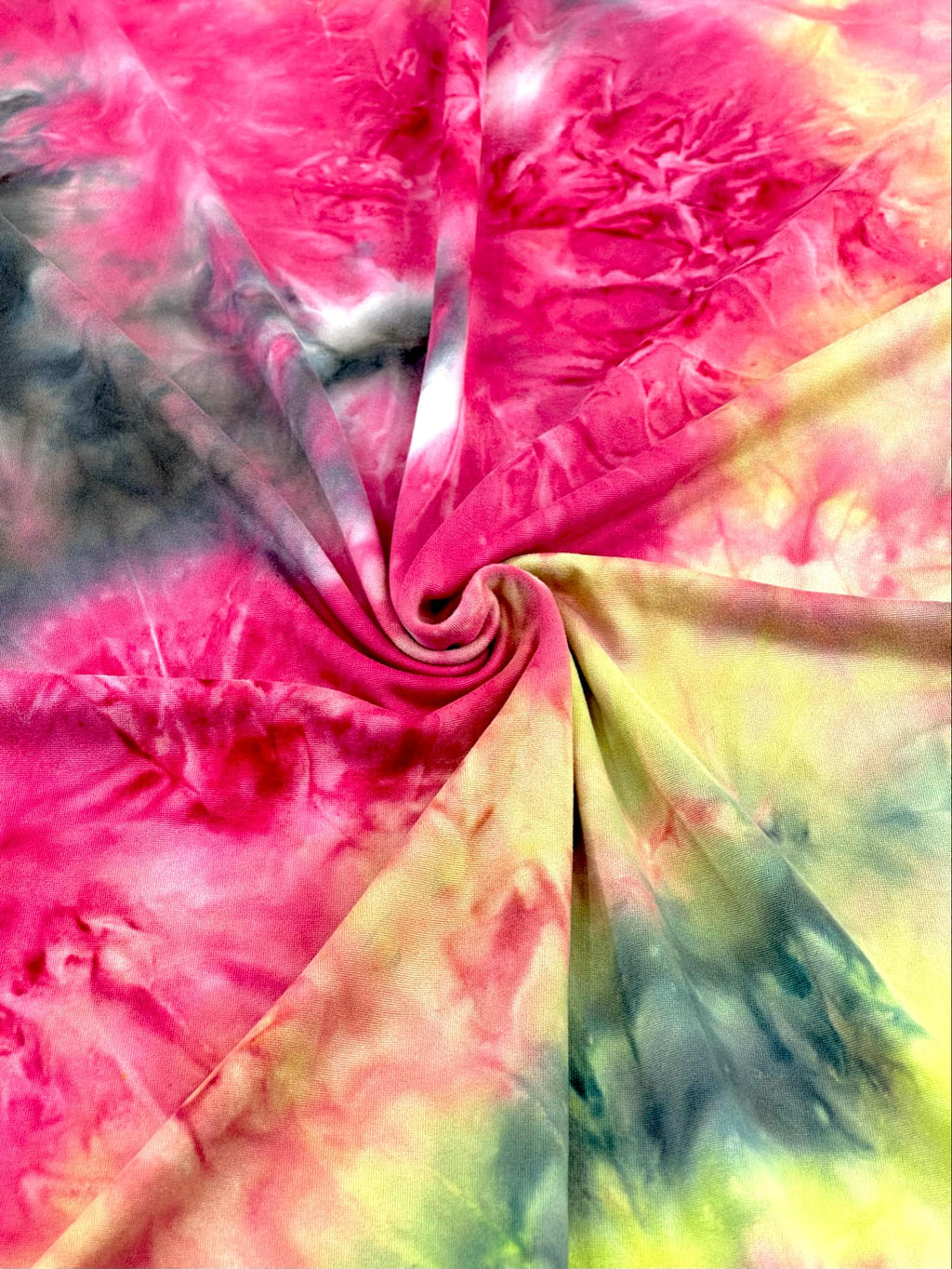 (DBP) FUCHSIA, BLACK, AND YELLOW TIE DYE