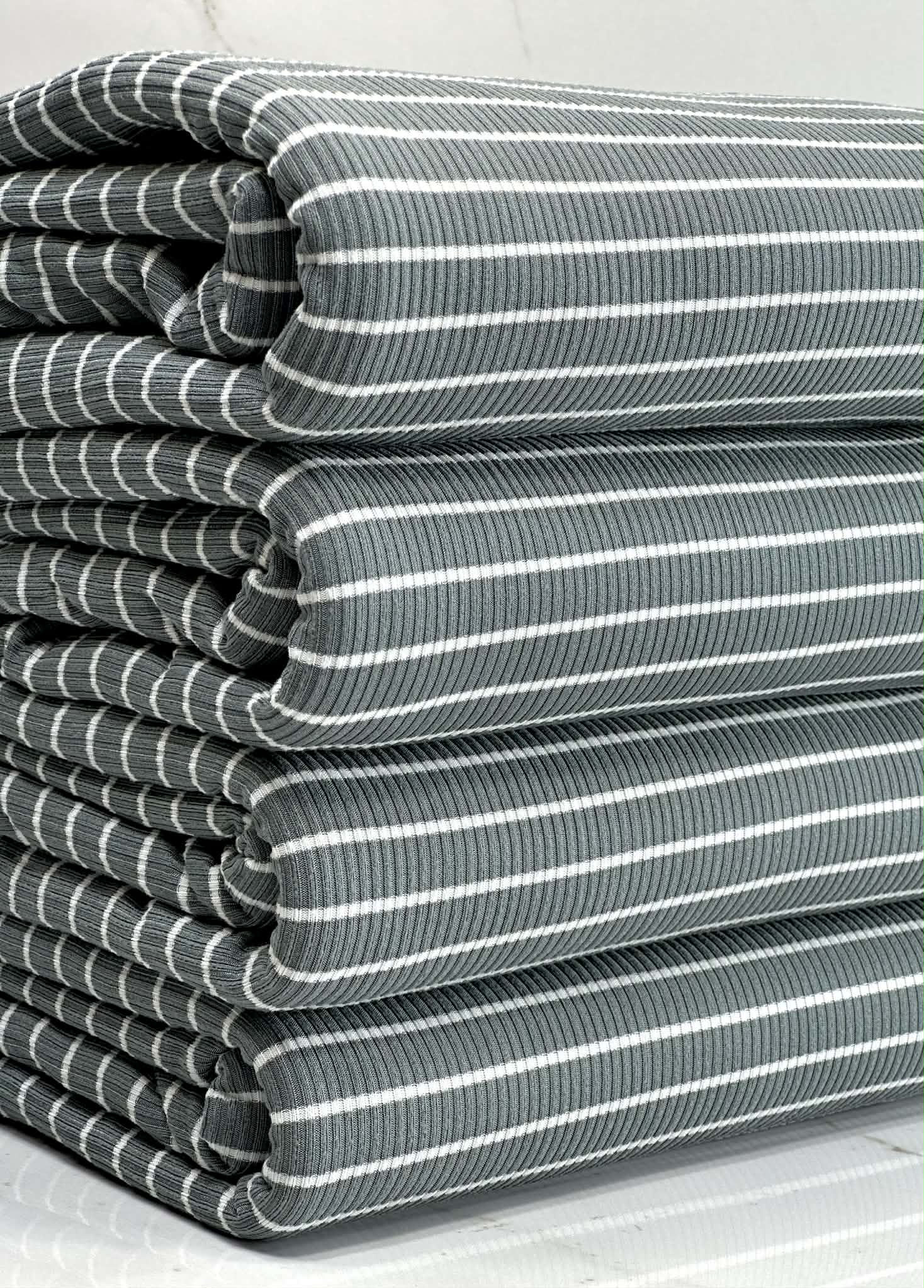 (2X1 YUMMY RIB) OFF WHITE STRIPES ON SILVER