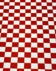 (4X2 YUMMY RIB) NEW RED AND OFF WHITE CHECKERED PATTERN