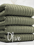 (CABLE KNIT) OLIVE