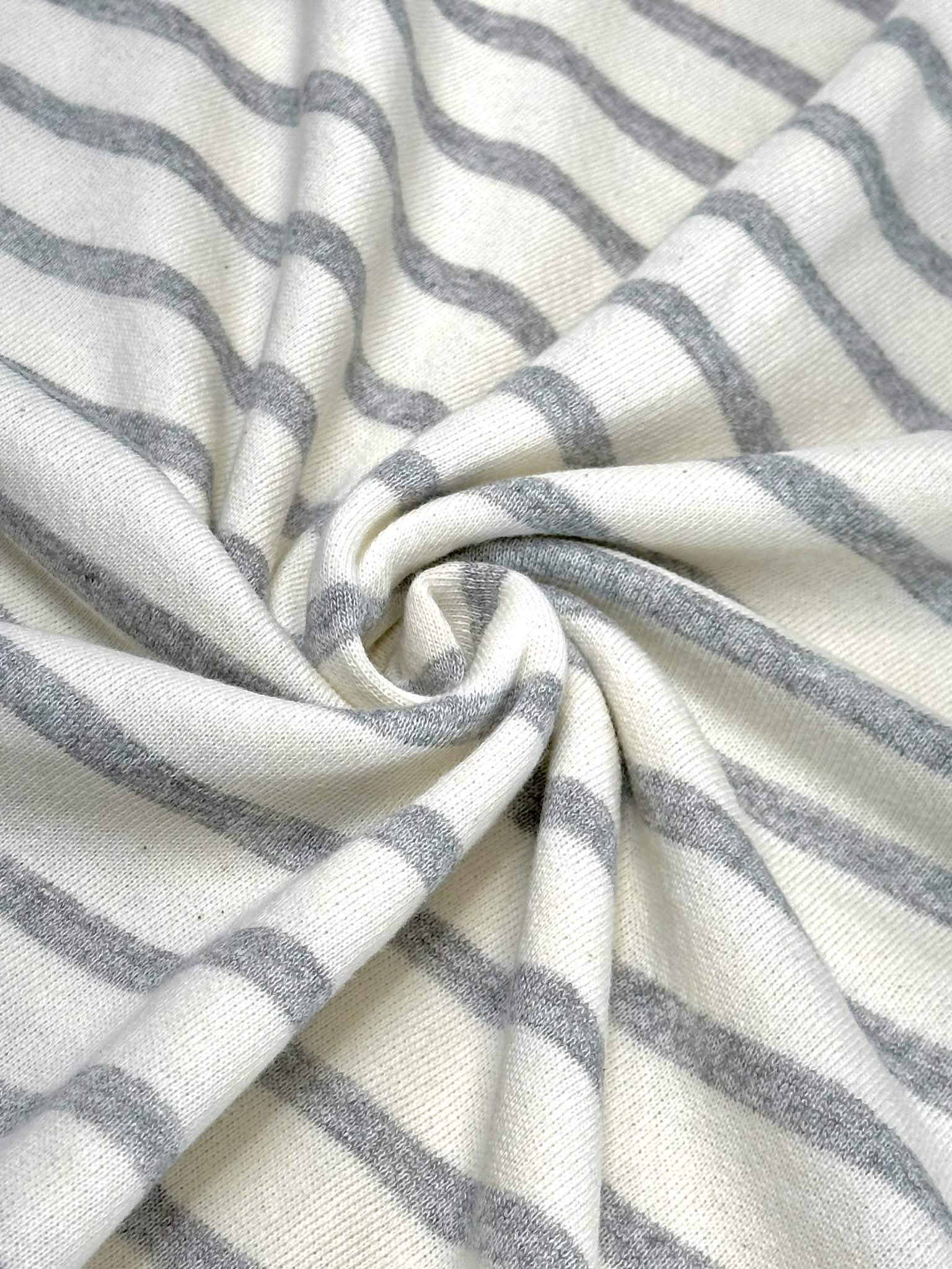 (FRENCH TERRY) LIGHT GRAY STRIPES ON IVORY (1)