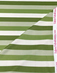 (4X2 RIB) SAGE GREEN AND OFF WHITE STRIPES