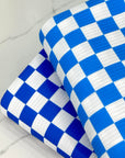 (YUMMY RIB) NEON BLUE AND OFF WHITE CHECKERED