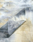 (TEXTURE HORIZONTAL RIB) VINTAGE YELLOW, GRAY AND OFF WHITE TIE DYE