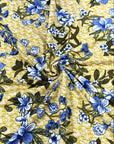 (FRENCH TERRY) BLUE AND OLIVE FLORAL