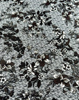 (FRENCH TERRY) BLACK AND WHITE FLORAL