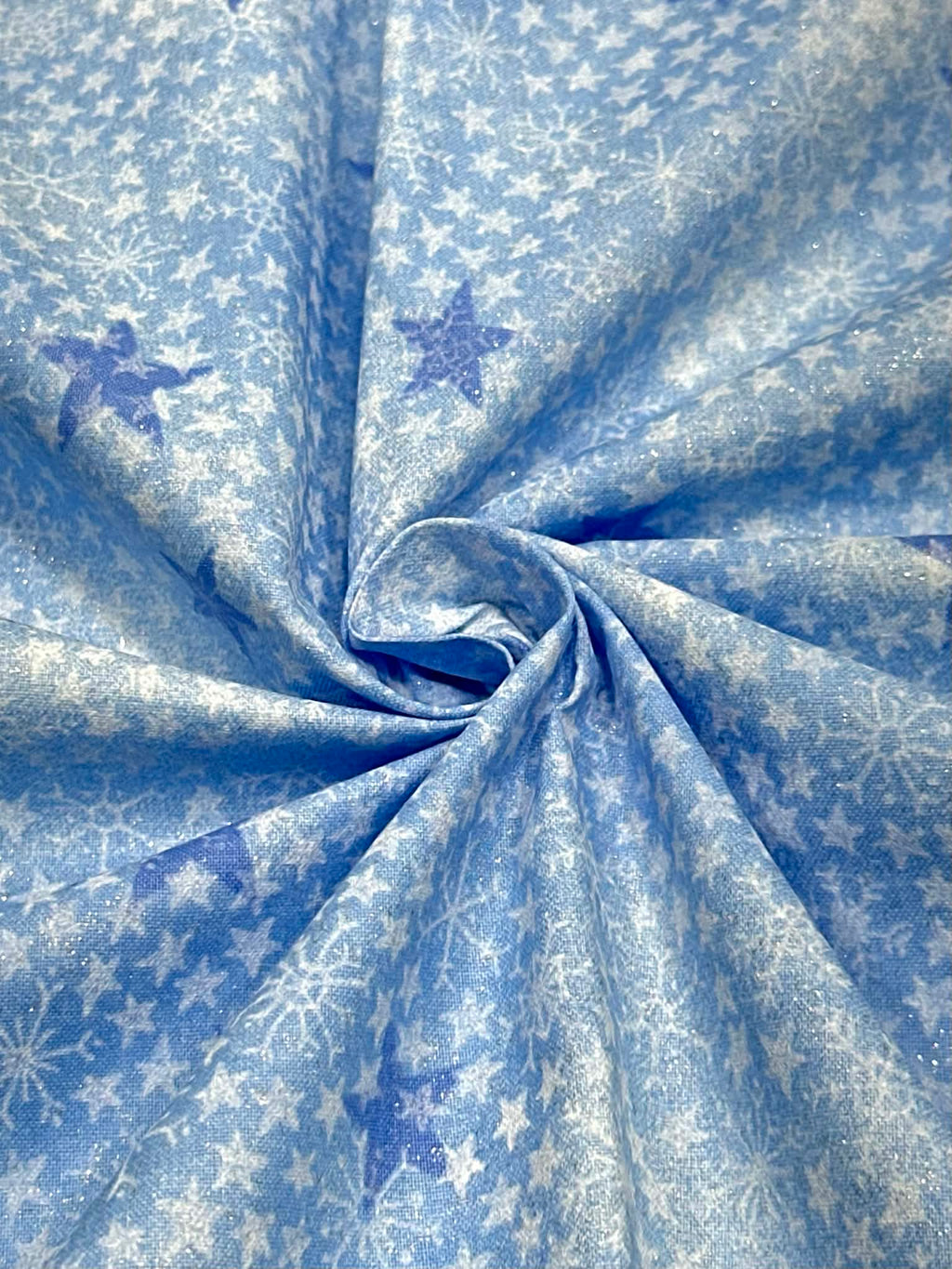 (WOVEN COTTON) BLUE AND WHITE FREEDOM STARS