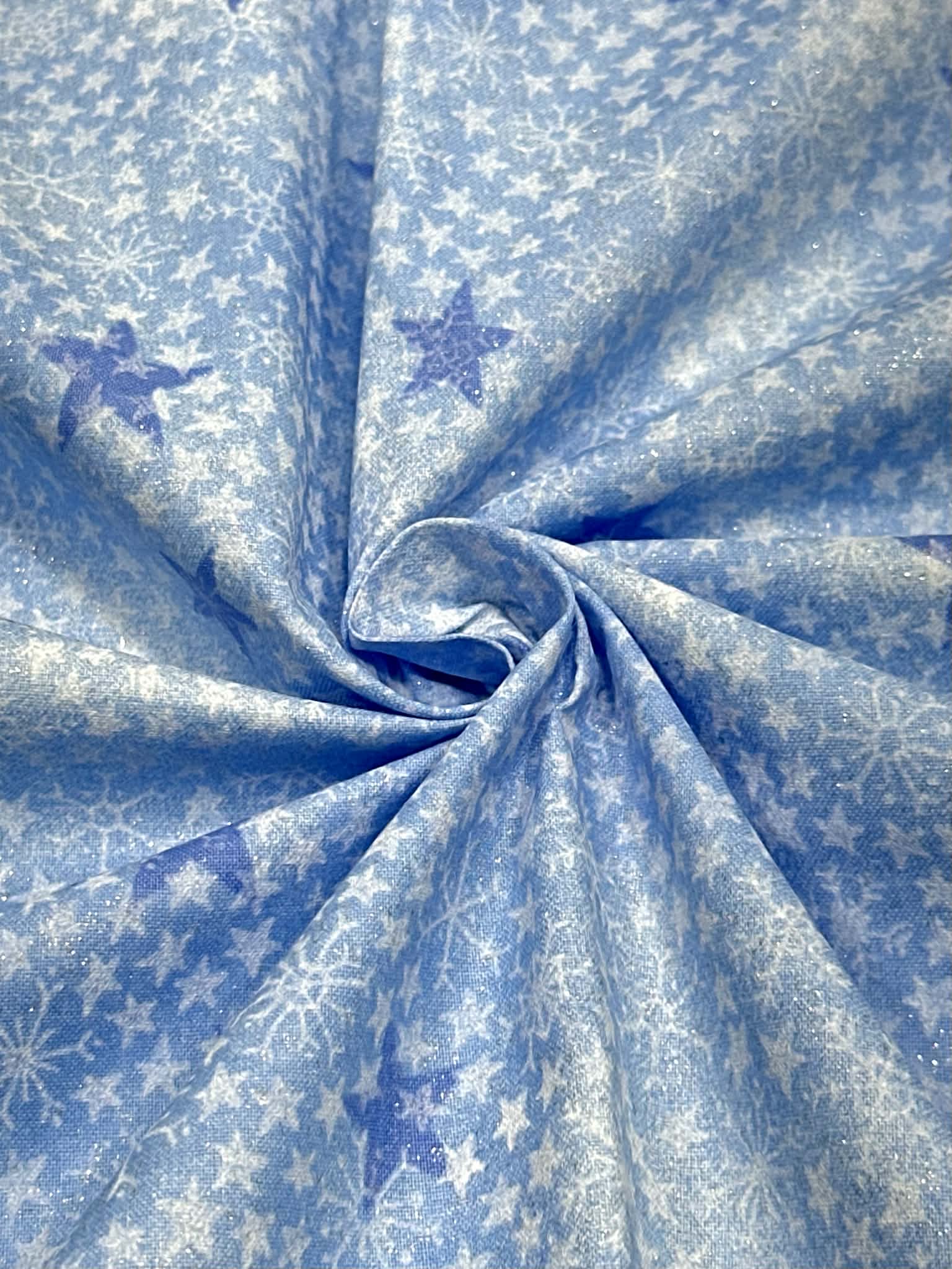 (WOVEN COTTON) BLUE AND WHITE FREEDOM STARS