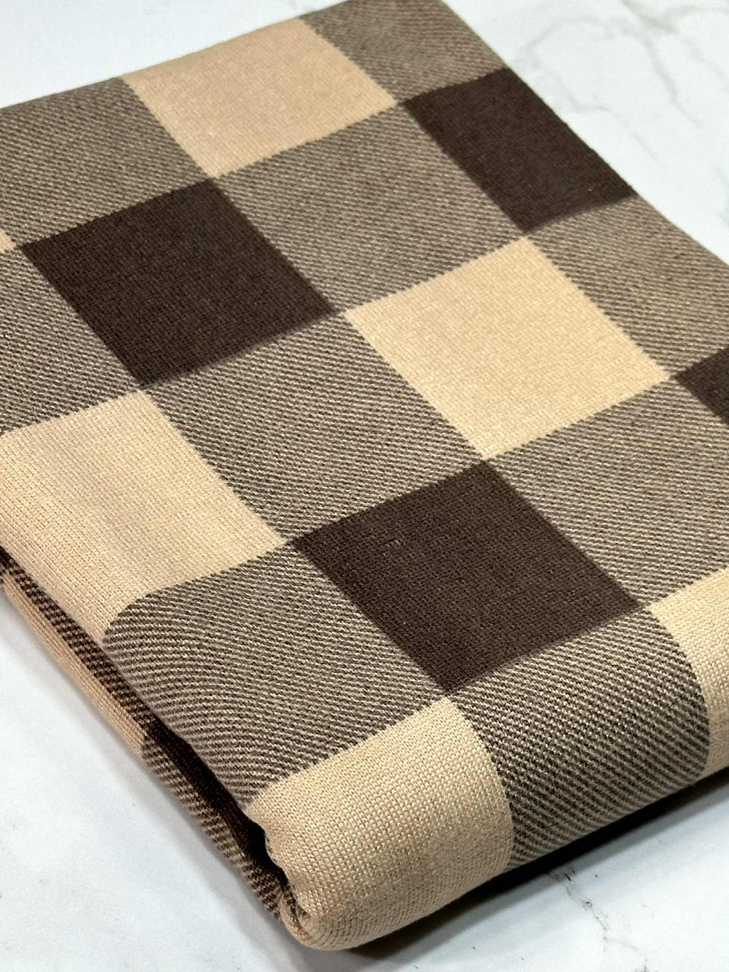 (SWEATER KNIT/ OAKLEY) BROWN AND TAUPE GINGHAM PLAID (1)