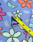 (4X2 YUMMY RIB) MUSHROOMS AND FLOWERS ON BLUE