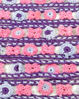 (TRIM) CROCHET BRAIDED PINK AND PURPLE FLORAL