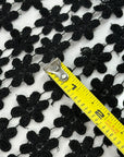 (TRIM) EMBROIDERED BLACK FLOWERS