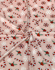 (DBP) CANDY CANES AND SNOWFLAKES ON SOFT PEACH