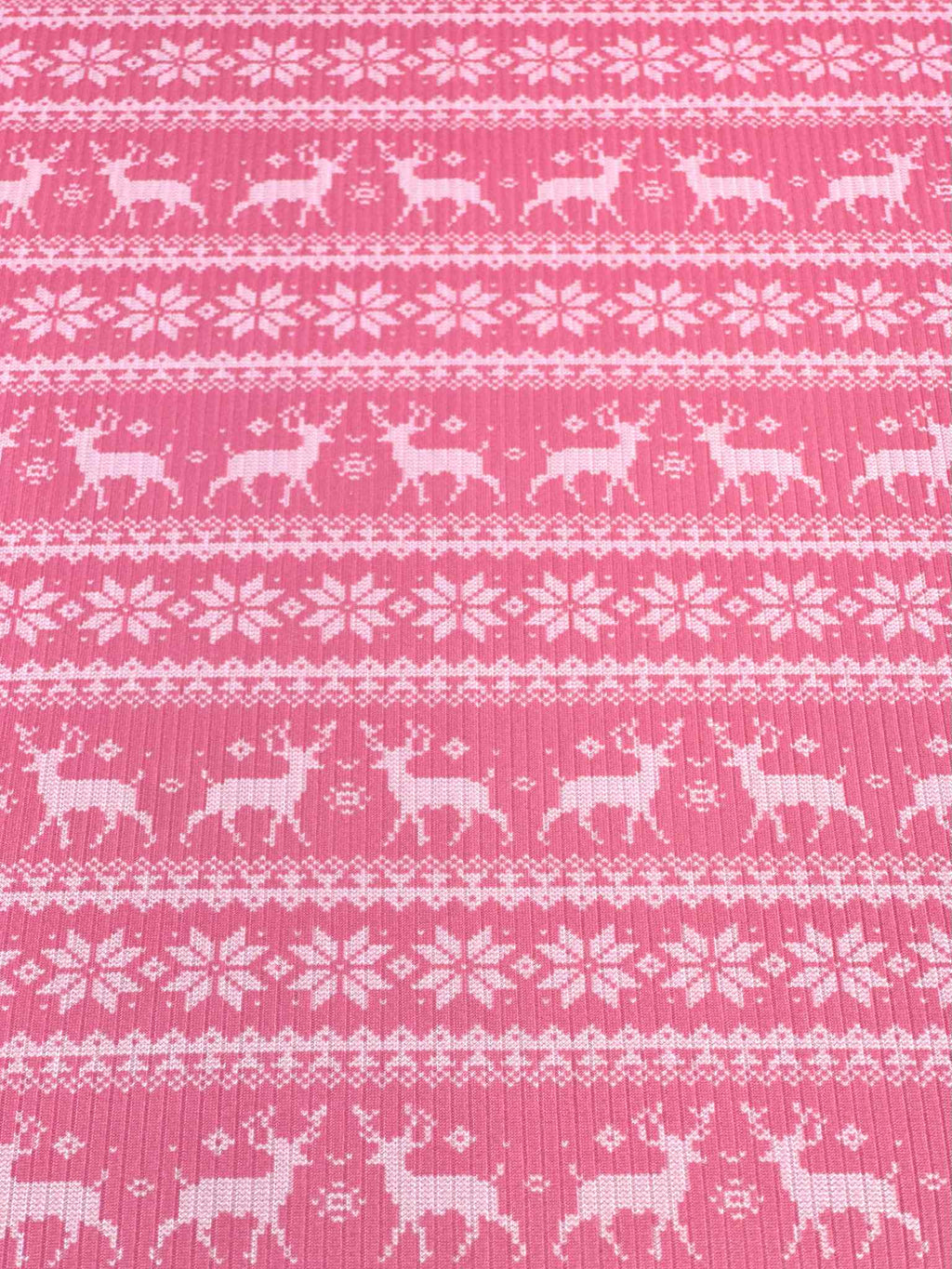 (4X2 RIB) OFF WHITE REINDEERS ON PINK (4)