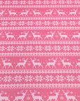 (4X2 RIB) OFF WHITE REINDEERS ON PINK