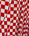 (SWIM) RED AND OFF WHITE CHECKERED